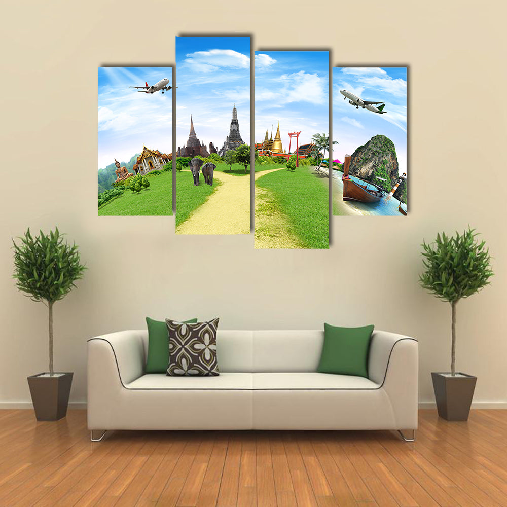 Travel concept, Thailand Multi panel canvas wall art