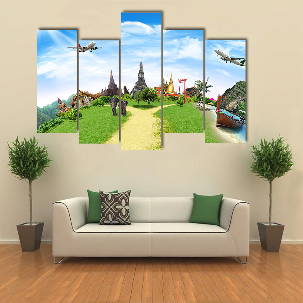 Travel concept, Thailand Multi panel canvas wall art