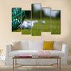 Golf ball basket grass equipment leisure activity Multi Panel Canvas Wall Art