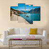 Harbour and boats at Boka Kotor bay (Boka Kotorska), Montenegro, Europe. Multi Panel Canvas Wall Art