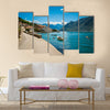 Harbour and boats at Boka Kotor bay (Boka Kotorska), Montenegro, Europe. Multi Panel Canvas Wall Art