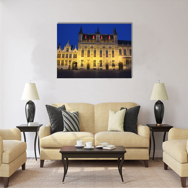 The Town Hall and the Burg Square in Bruges Multi panel canvas wall art