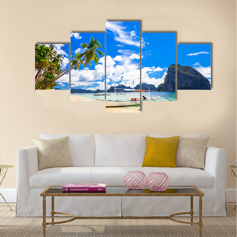 Beautiful tropical beach, El Nido Palawan multi panel canvas wall art