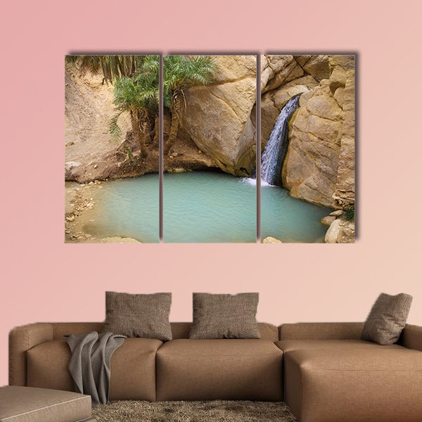 View of mountain oasis Chebika, Sahara desert, Tunisia, Africa multi panel canvas wall art