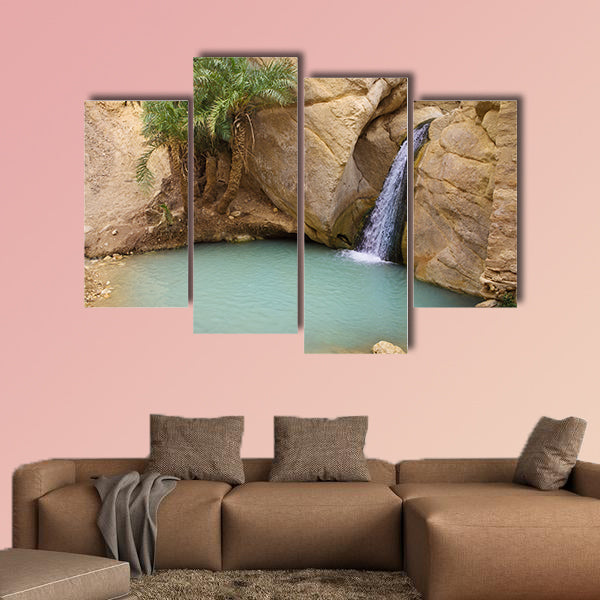View of mountain oasis Chebika, Sahara desert, Tunisia, Africa multi panel canvas wall art
