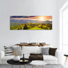 Sunset light with rainbow panoramic canvas wall art