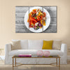 Basket of fresh organic fruit and vegetables in garden Multi panel canvas wall art