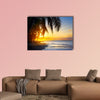 Art Beautiful sunrise over the tropical beach multi panel canvas wall art