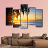 Art Beautiful sunrise over the tropical beach multi panel canvas wall art