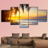 Art Beautiful sunrise over the tropical beach multi panel canvas wall art