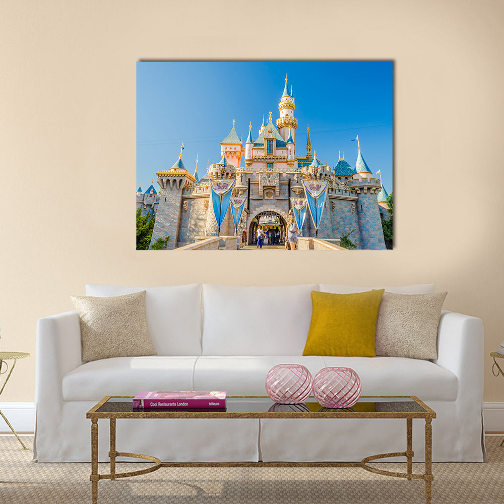 Sleeping Beauty Castle at Disneyland Park Multi Panel Canvas Wall Art