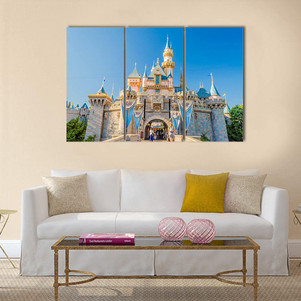 Sleeping Beauty Castle at Disneyland Park Multi Panel Canvas Wall Art