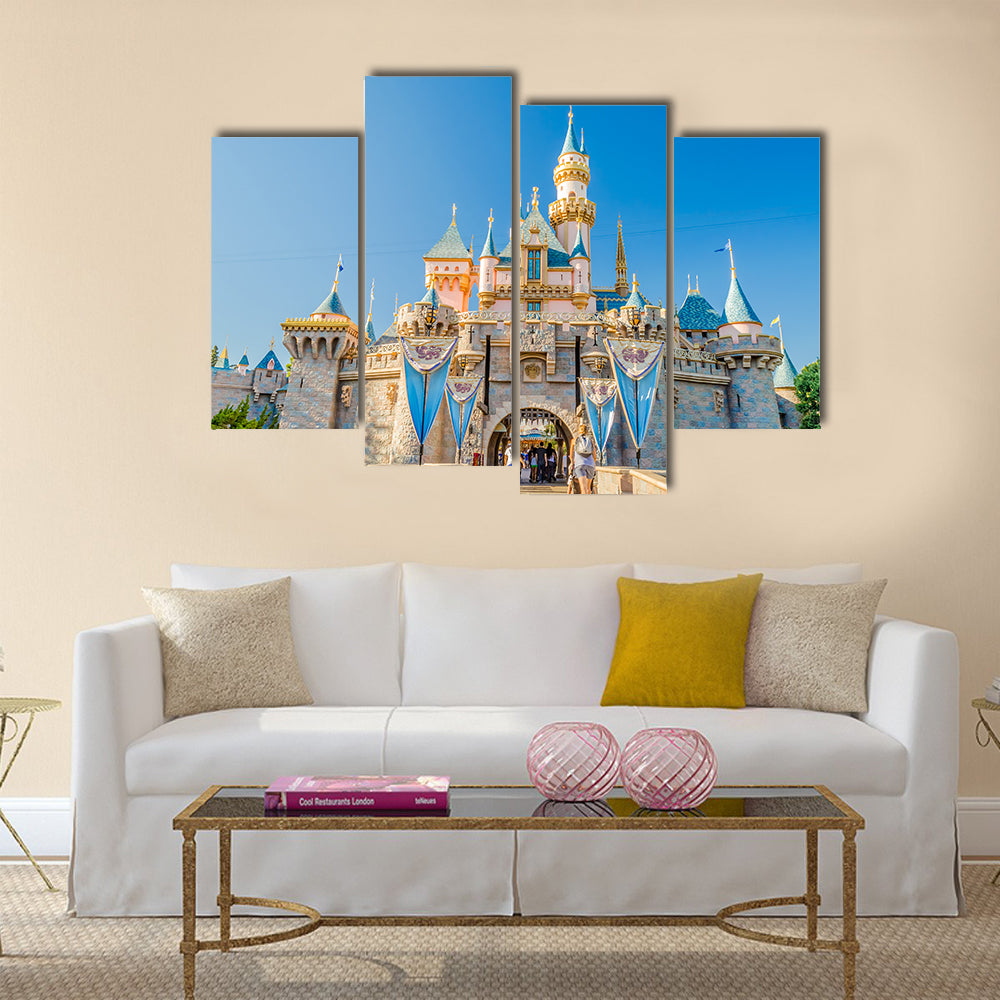 Sleeping Beauty Castle at Disneyland Park Multi Panel Canvas Wall Art