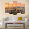 Wide angle view of Paris at twilight. France Multi panel canvas wall art