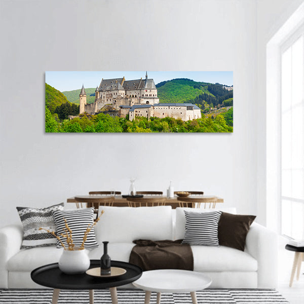 Vianden Luxembourg mountains and forests panoramic canvas wall art