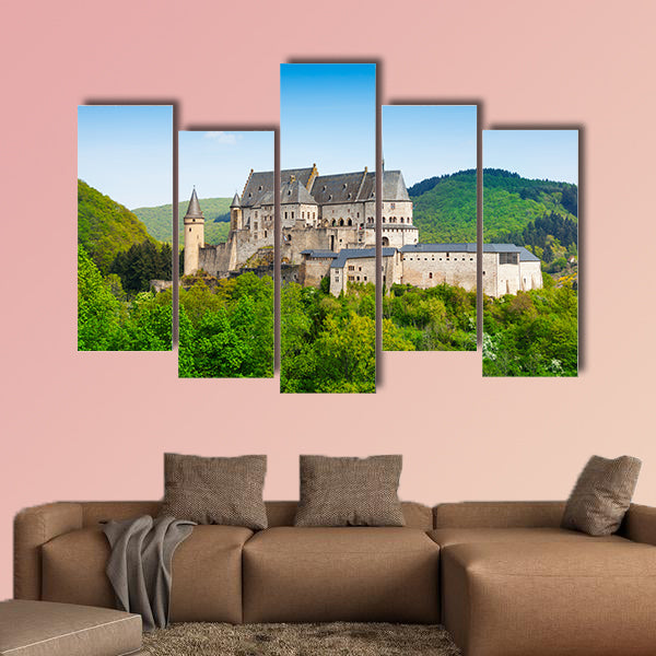Vianden Luxembourg mountains and forests multi panel canvas wall art