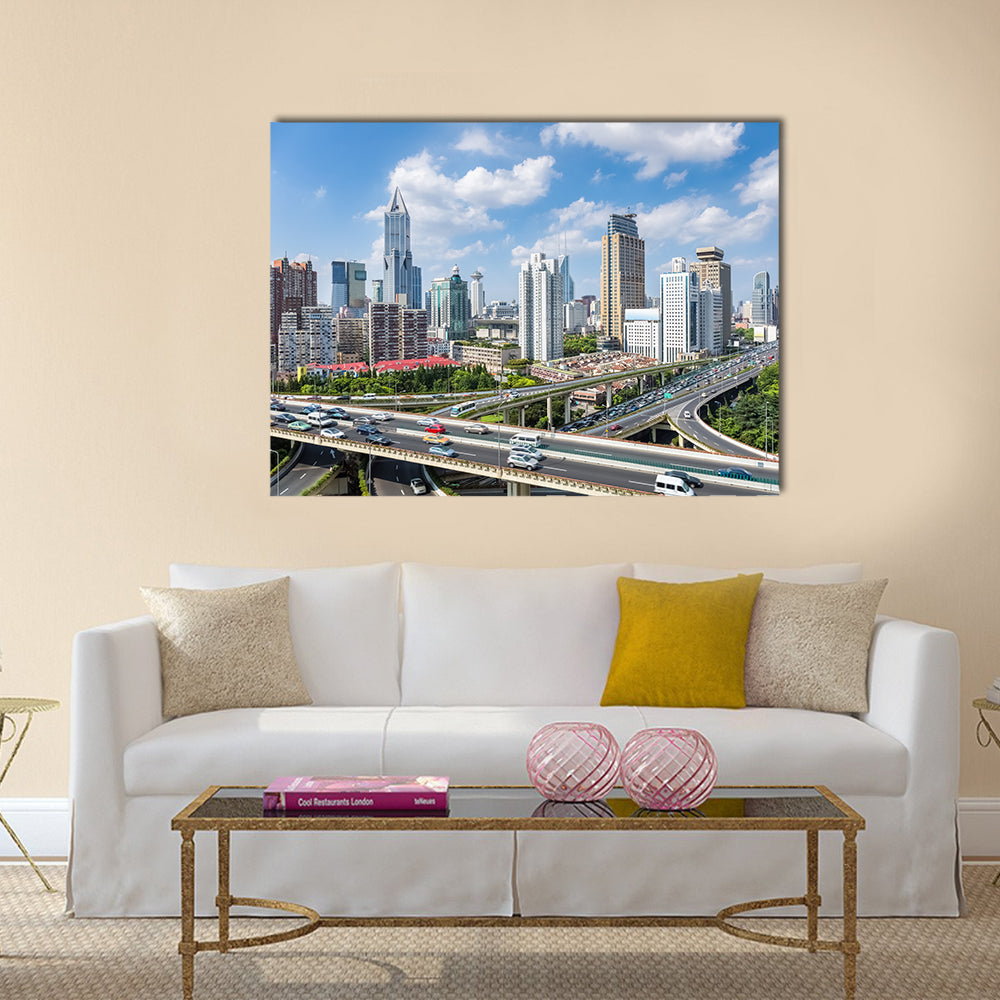 shanghai highway overpass multi panel canvas wall art