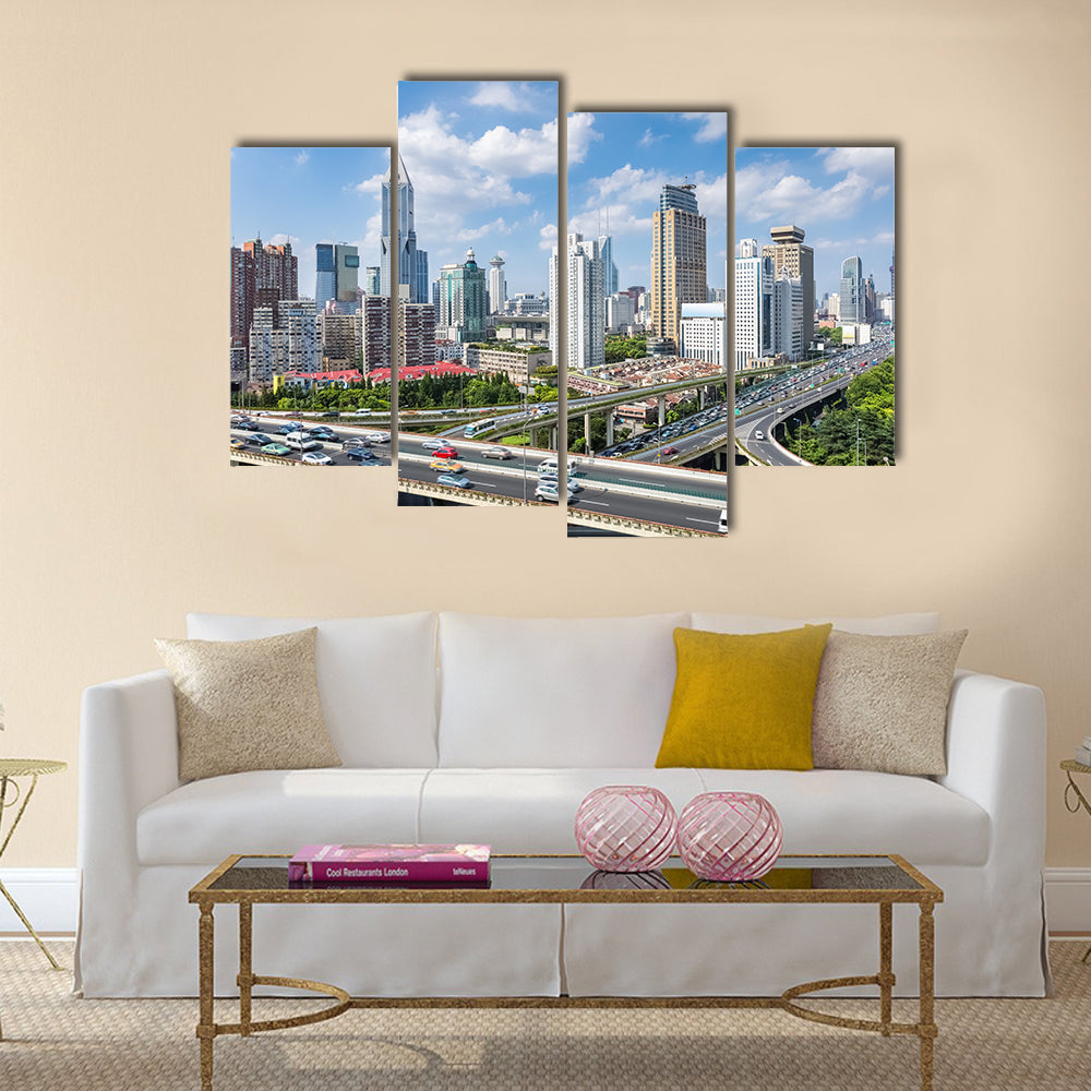 shanghai highway overpass multi panel canvas wall art