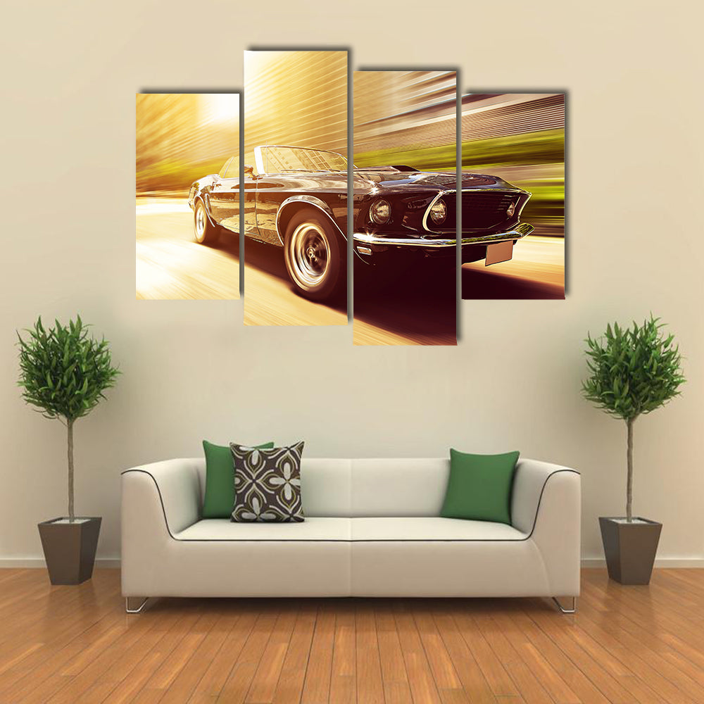 Vintage Car Multi panel canvas wall art
