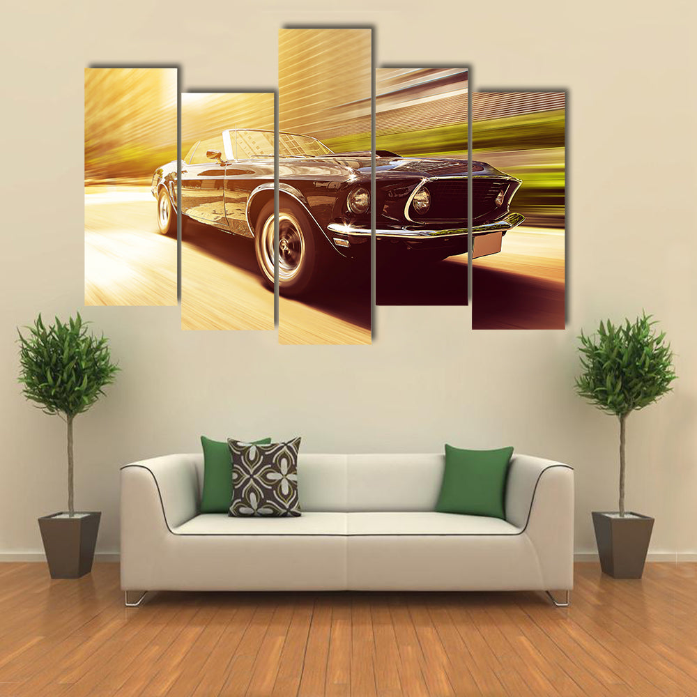 Vintage Car Multi panel canvas wall art
