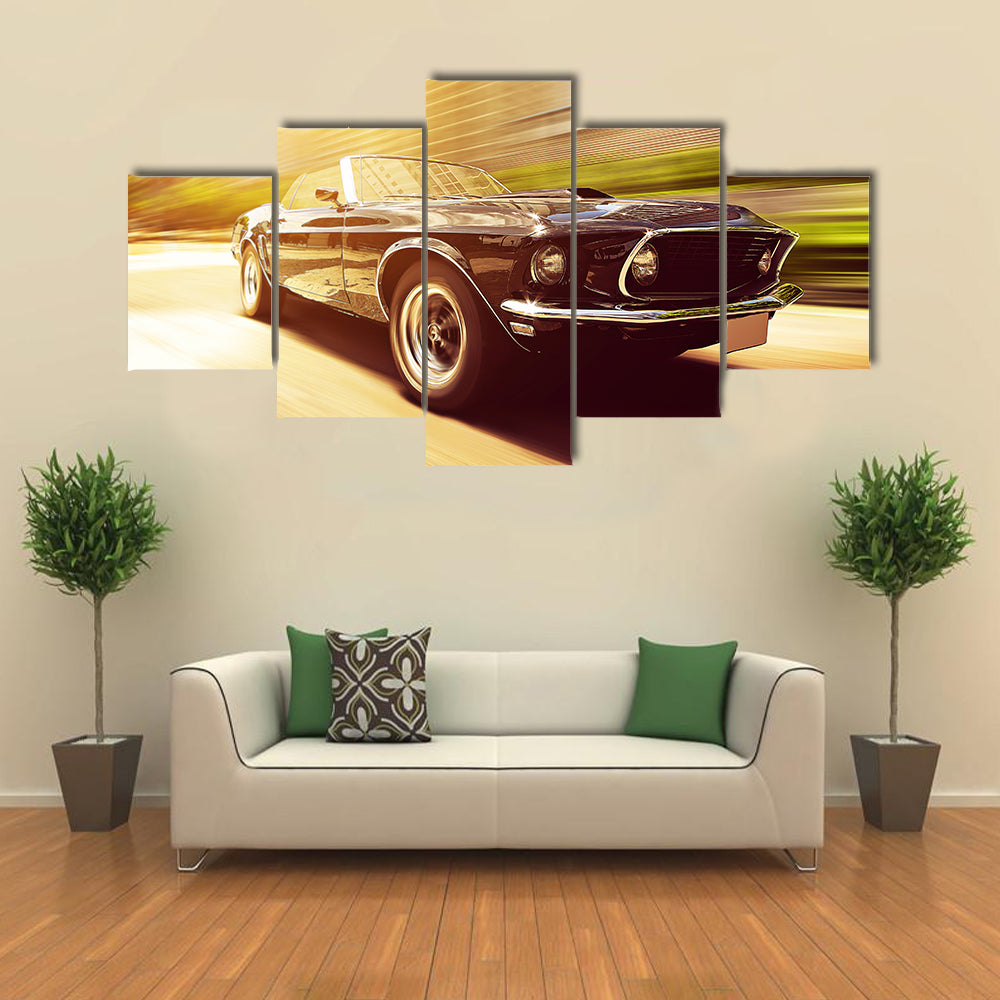 Vintage Car Multi panel canvas wall art
