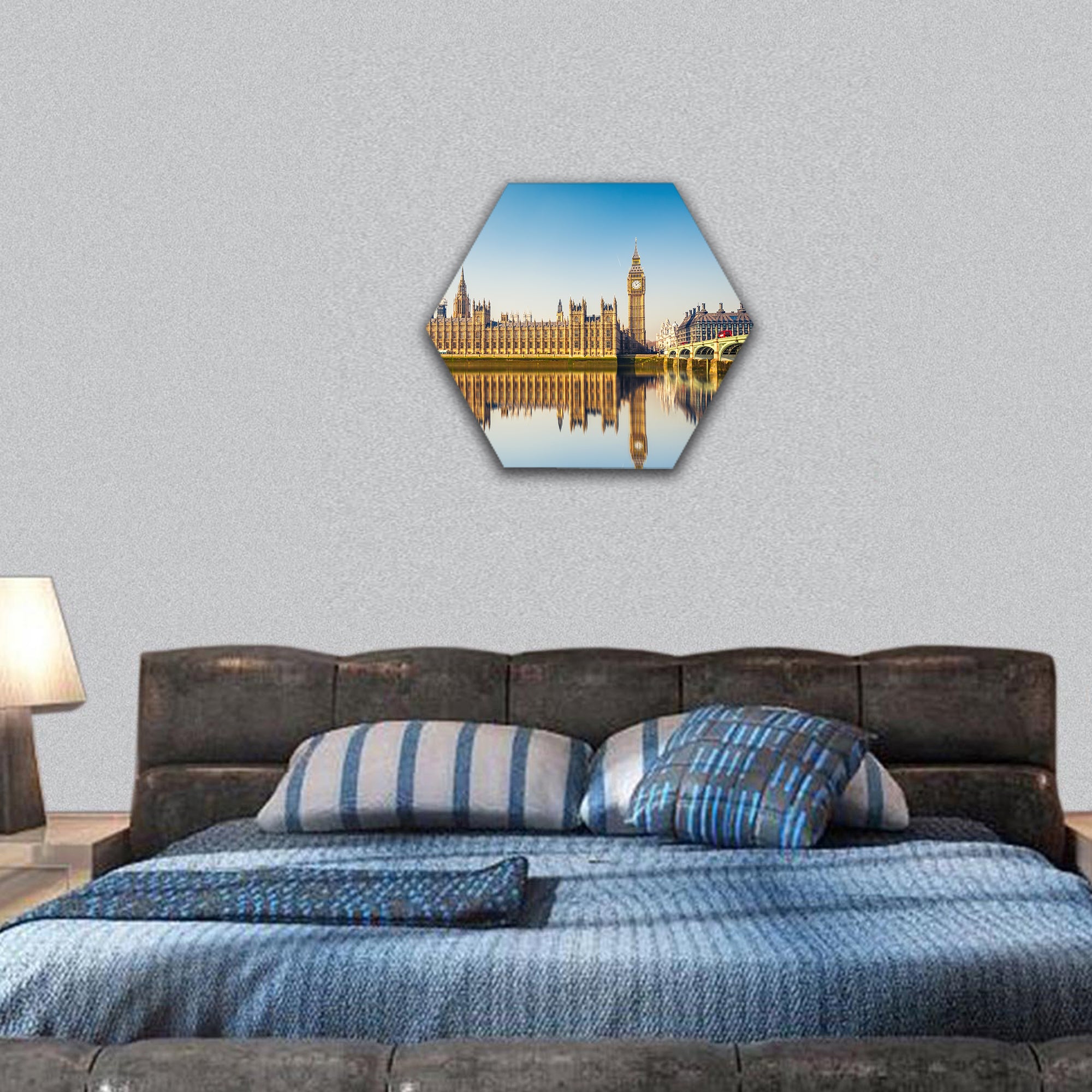 Big Ben and Houses of parliament, London hexagonal canvas wall art