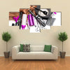 Hairdresser Accessories for Coloring Hair on a White Background Multi Panel Canvas Wall Art