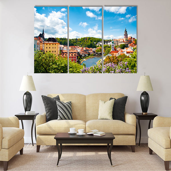 Beautiful view to tower of Cesky Krumlov, Czech republic Multi Panel Canvas Wall Art