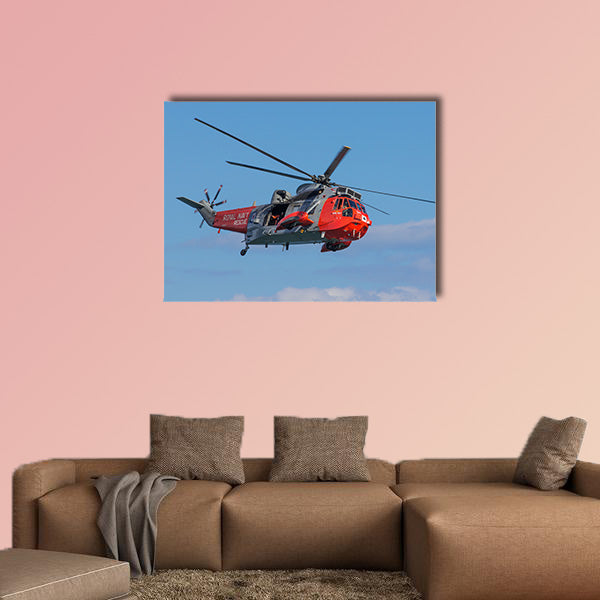  Royal Navy Sea King Search and Rescue Helicopter Flying multi panel canvas wall