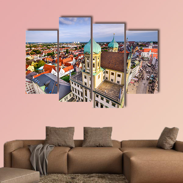 Augsuburg, Germany city skyline multi panel canvas wall art