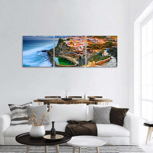 Azenhas do Mar, Portugal coastal town panoramic canvas wall art