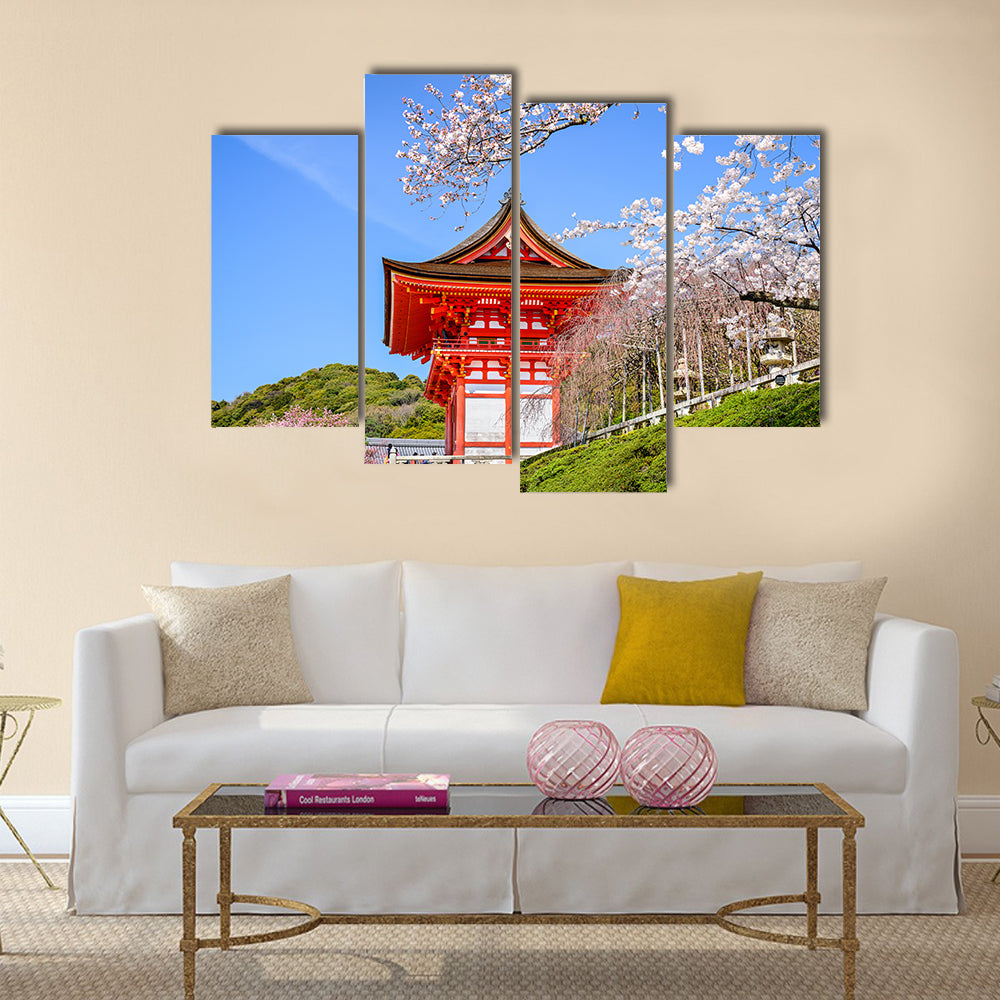 Kyoto, Japan at Kiyomizu-dera Temple in the spring. Italy multi panel canvas wall art