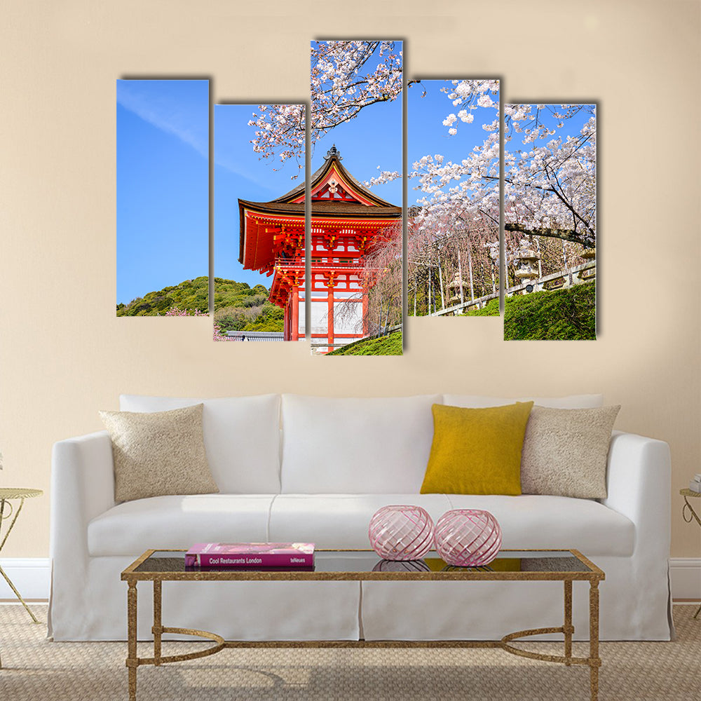 Kyoto, Japan at Kiyomizu-dera Temple in the spring. Italy multi panel canvas wall art