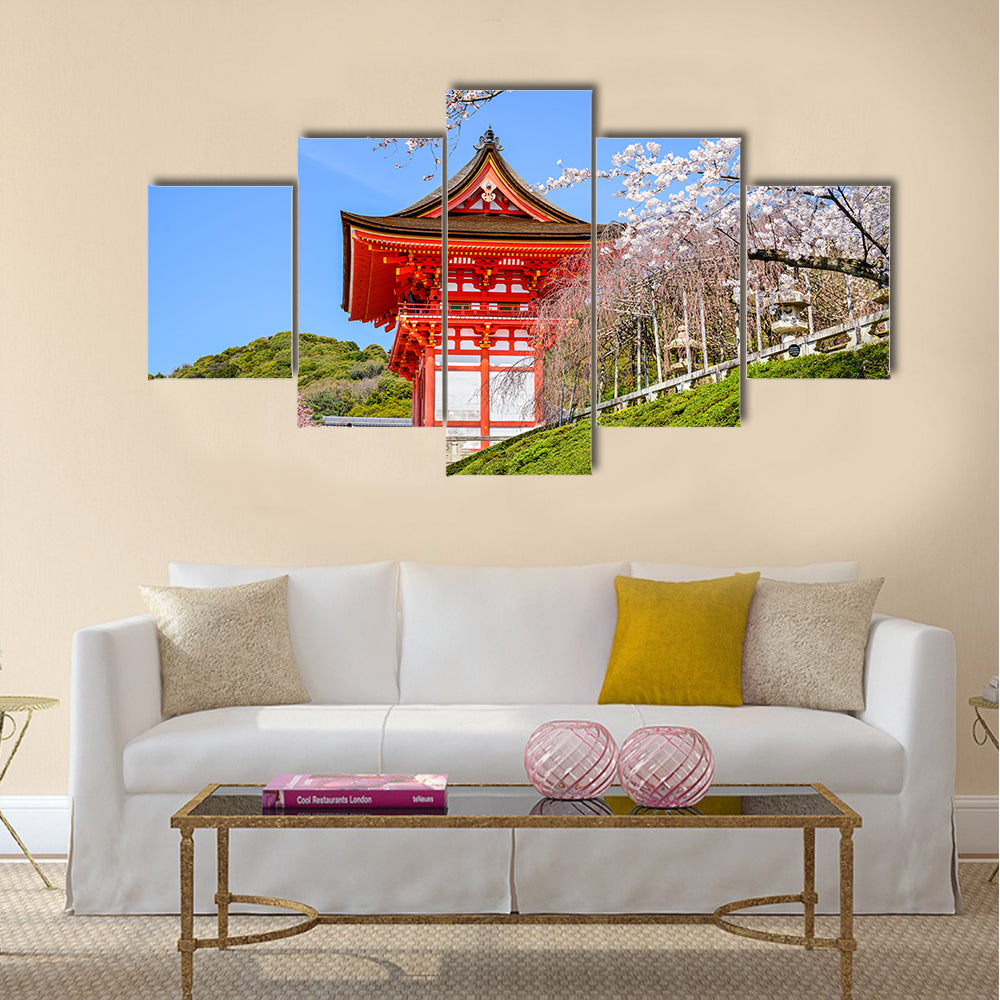 Kyoto, Japan at Kiyomizu-dera Temple in the spring. Italy multi panel canvas wall art