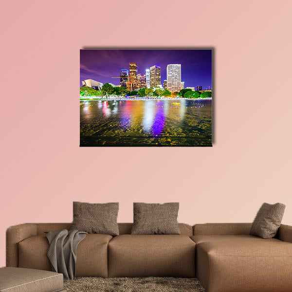 Los Angeles, California, USA downtown city skyline multi panel canvas wall art