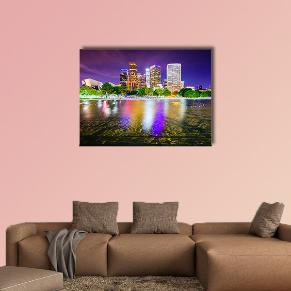 Los Angeles, California, USA downtown city skyline. Multi panel canvas wall art