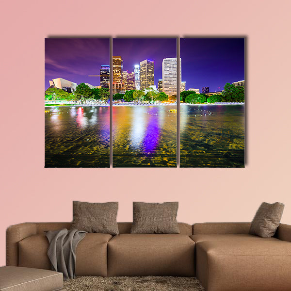 Los Angeles, California, USA downtown city skyline multi panel canvas wall art