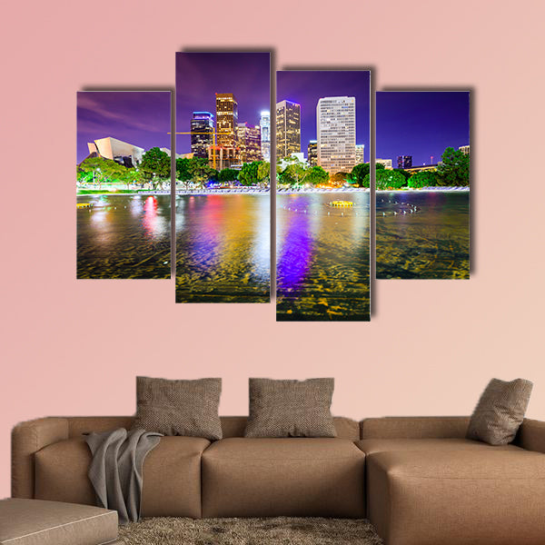 Los Angeles, California, USA downtown city skyline multi panel canvas wall art