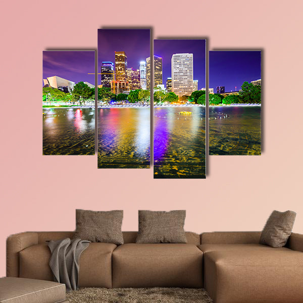 Los Angeles, California, USA downtown city skyline. Multi panel canvas wall art