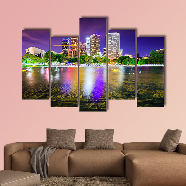 Los Angeles, California, USA downtown city skyline multi panel canvas wall art