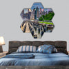 USA city skyline on the East River hexagonal canvas wall art