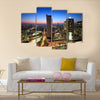 Warsaw city center at sunset Multi panel canvas wall art