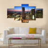 Warsaw city center at sunset Multi panel canvas wall art