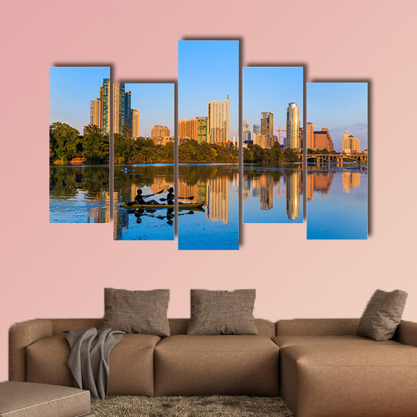 View of Austin, Texas downtown skyline Multi panel canvas wall art