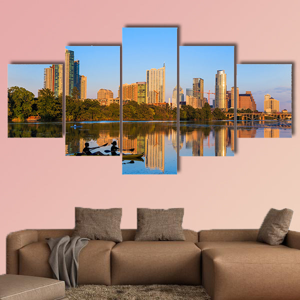 View of Austin, Texas downtown skyline Multi panel canvas wall art