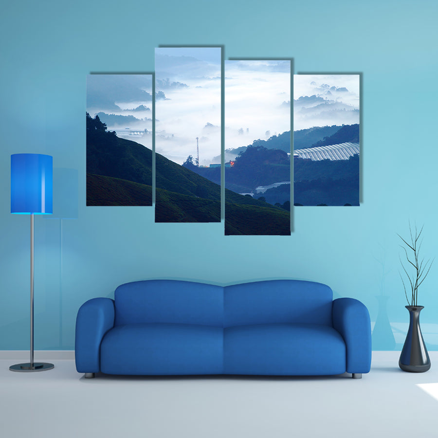 Tea plantation at the Cameron Highland, Malaysia multi panel canvas wall art