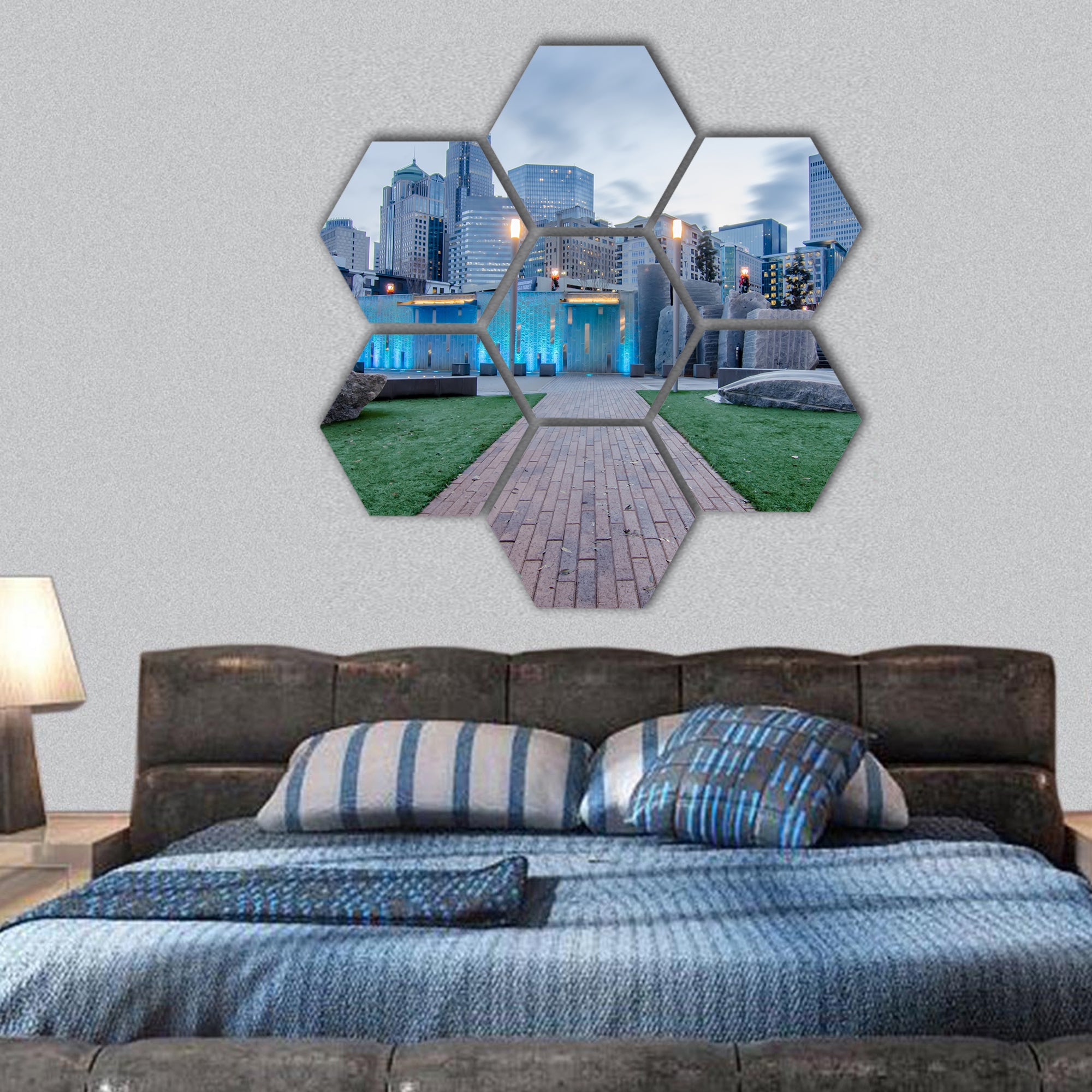 charlotte nc near romare bearden park hexagonal canvas wall art