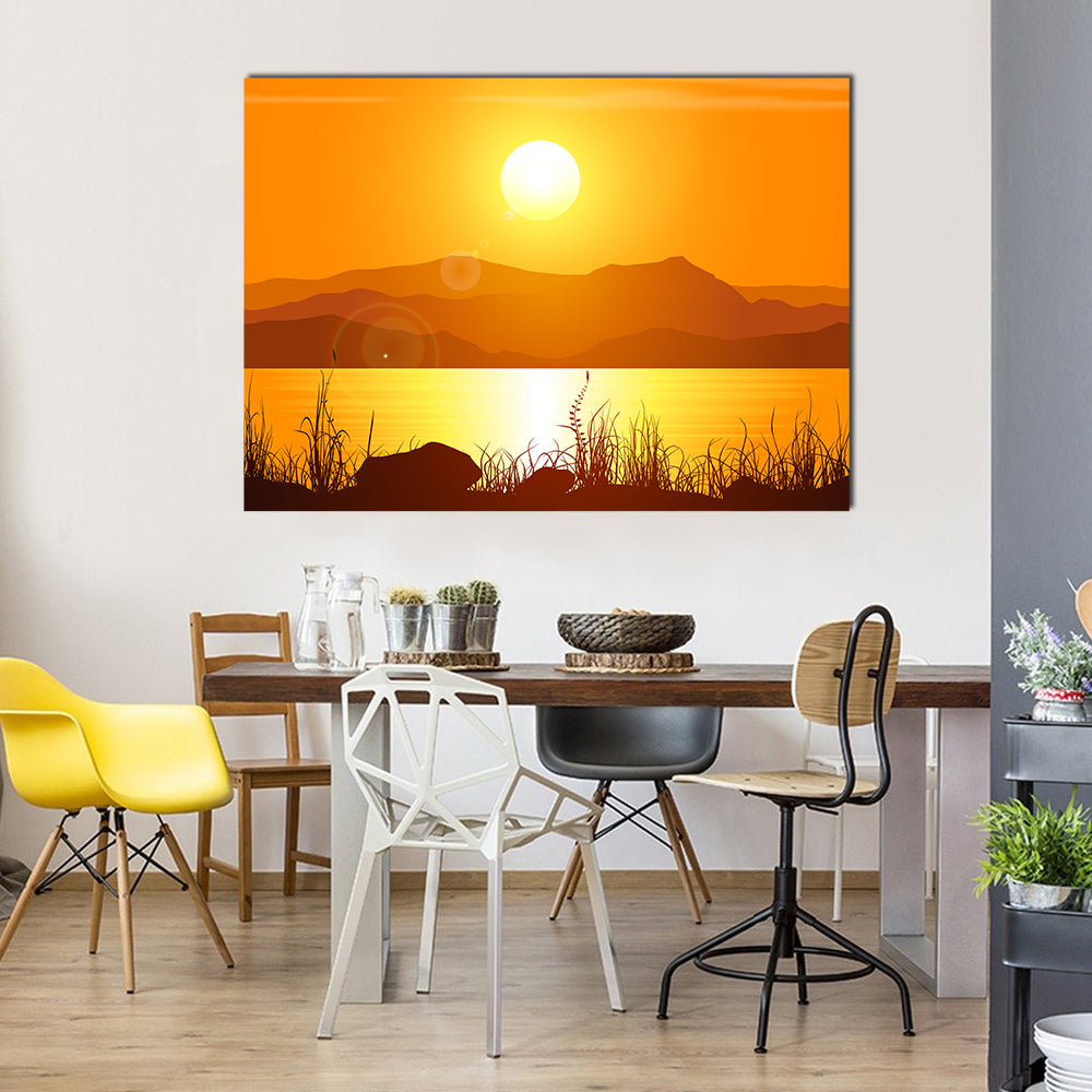 The Rocky Mountain Depicting The Sunrise Beauty, Multi Panel Canvas Wall Art