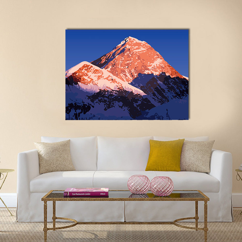 Mount Everest, world’s highest mountain, in the Himalaya, Nepal multi panel canvas wall art