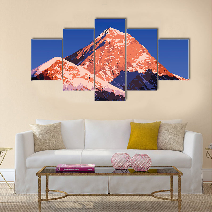 Mount Everest, world’s highest mountain, in the Himalaya, Nepal multi panel canvas wall art